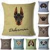 Animal Lover Gift Cushion Cover Adorable Pet Faces Double Sided Soft Polyester Home Decor Pillow Case
