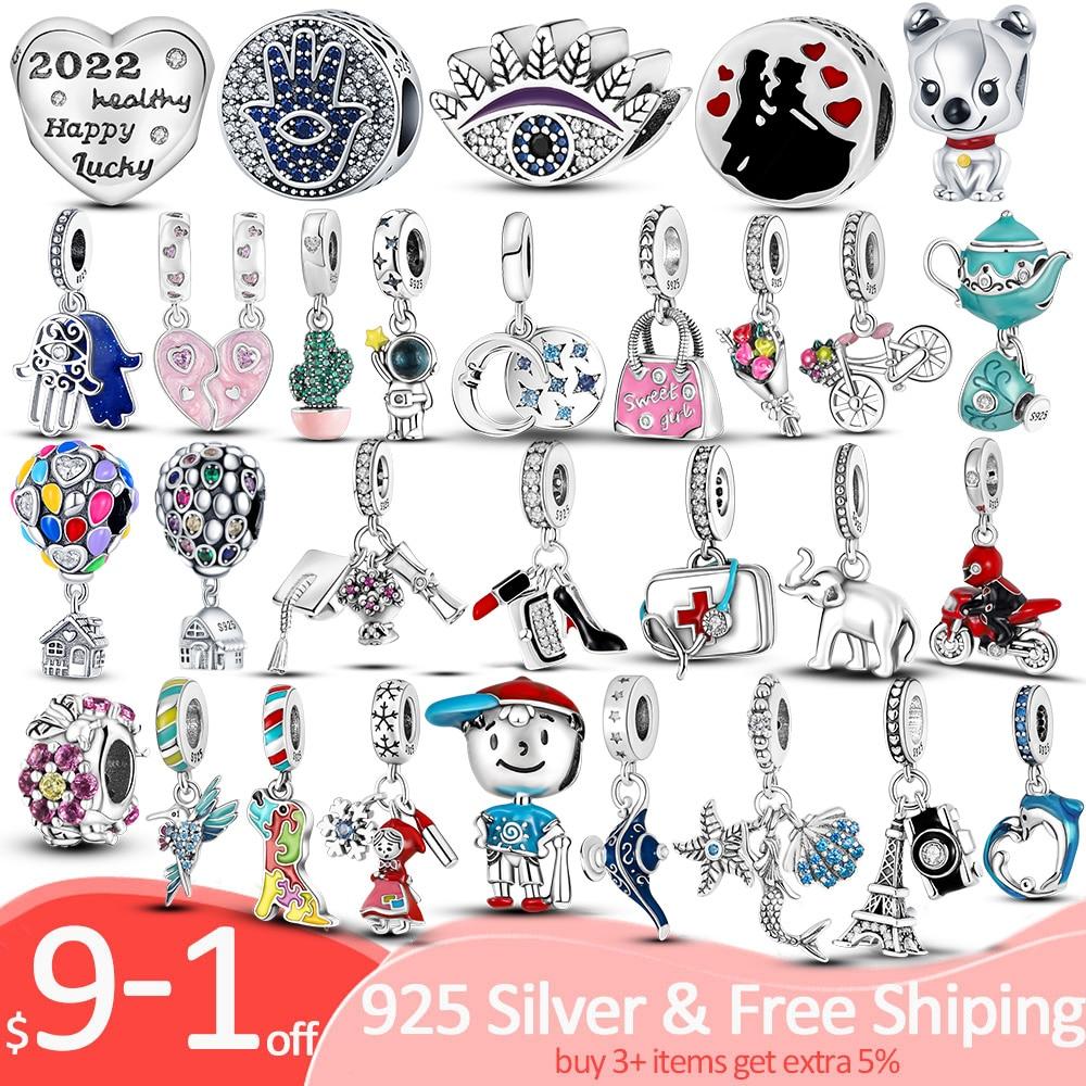

100% Sterling Silver Charm Bead Bracelet Silver Jewelry