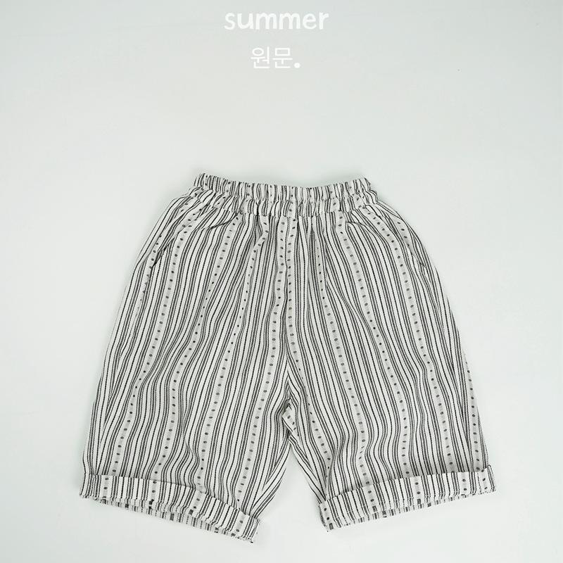 Kids Striped Lightweight Anti Mosquito Casual Summer Cropped Pants For Boys And Girls 80cm