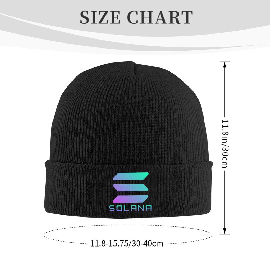Solana Cryptocurrency - Solana SOL Winter Skullies Beanies Hat Warm Autumn Knitted Hats Bonnet Caps for Women Men