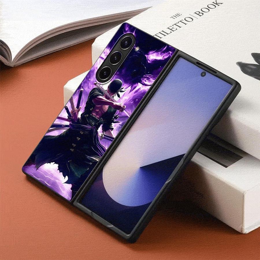 One Piece Cool Zoro Back Phone Cover Case for Samsung Galaxy Z Fold 7 6 5 4 3 ZFold7 ZFold6 ZFold3 ZFold4 ZFold5 Galaxy Z Fold4