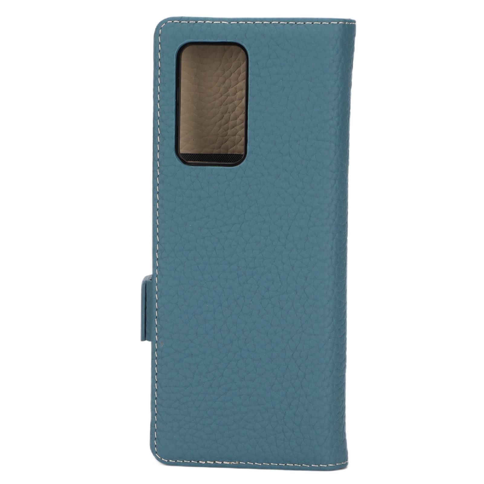 

Кошелек из натуральной кожи с подставкой-держателем для карт, защитный чехол из кожи, устойчивый к падениям синий