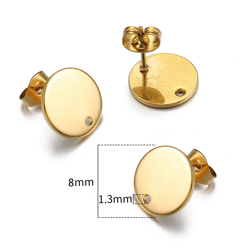 Kein Verblassen 10 Stück Edelstahl Leere Ohrstecker Basis Pins Mit Ohrstecker Ohrrücken für Schmuckherstellung DIY Zubehör