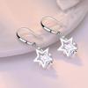Rotating Cubic Zirconia Star Dangle Earrings for Women