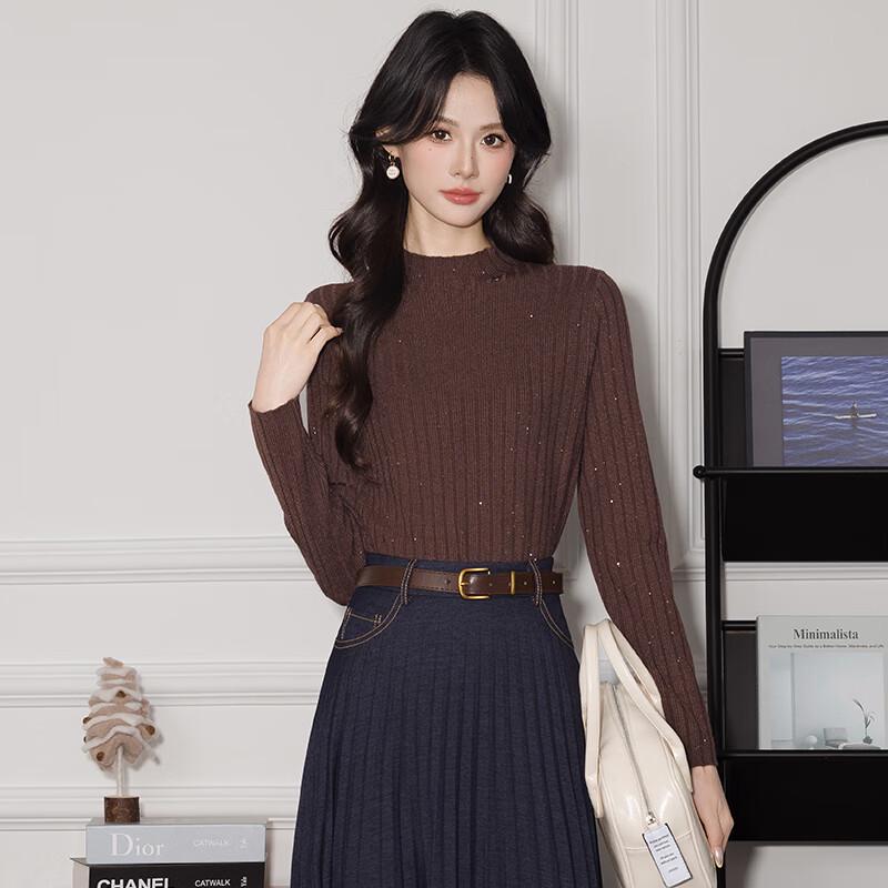 

Tluoman Women s Round Neck Knit Sweater One Size