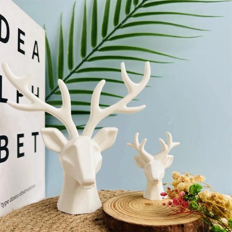 2 Pieces of Deer Antlers Ornament Silicone Mold DIY Gypsum Jewelry Storage Pendant Decoration Resin Mold Home Handicraft Casting