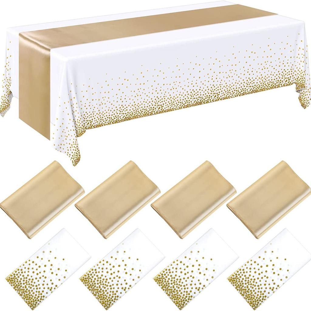 Small Polka Dot Disposable Tablecloth Thickened Waterproof PEVA Tablecloth Home Wedding Birthday Party Decoration Table Cloth