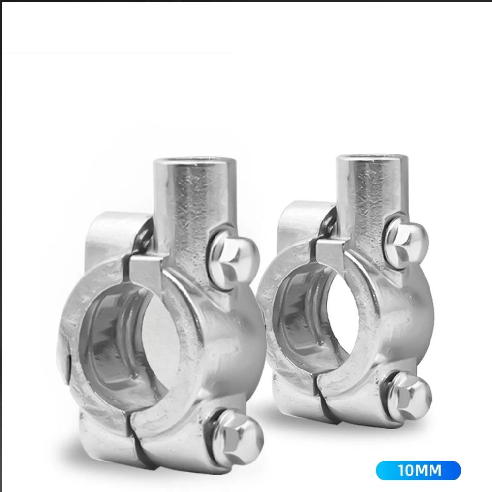 2PCS Black Silver Motorcycle Handlebar Mirror Mount Clamp Rear View Mirror Holder Bracket 22mm 10mm 8mm 10mm 25mm For Harley