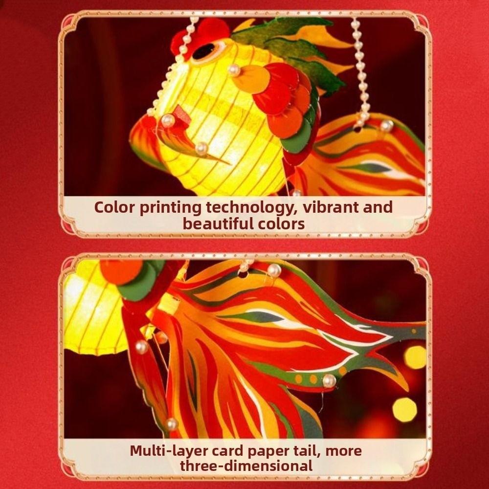 3D Koi Goldfish Lanterns Good Luck Glowing Handheld Lantern Spring Festival