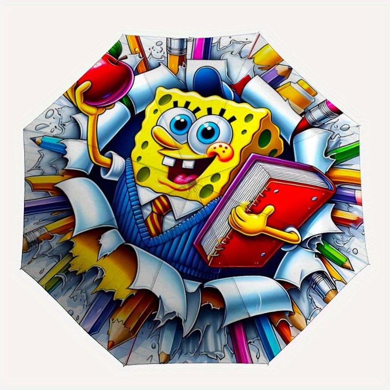 

1pc SpongeBob School Windproof Automatic Umbrella, Lightweight for Women/Men, Perfect Christmas Gift a0811258