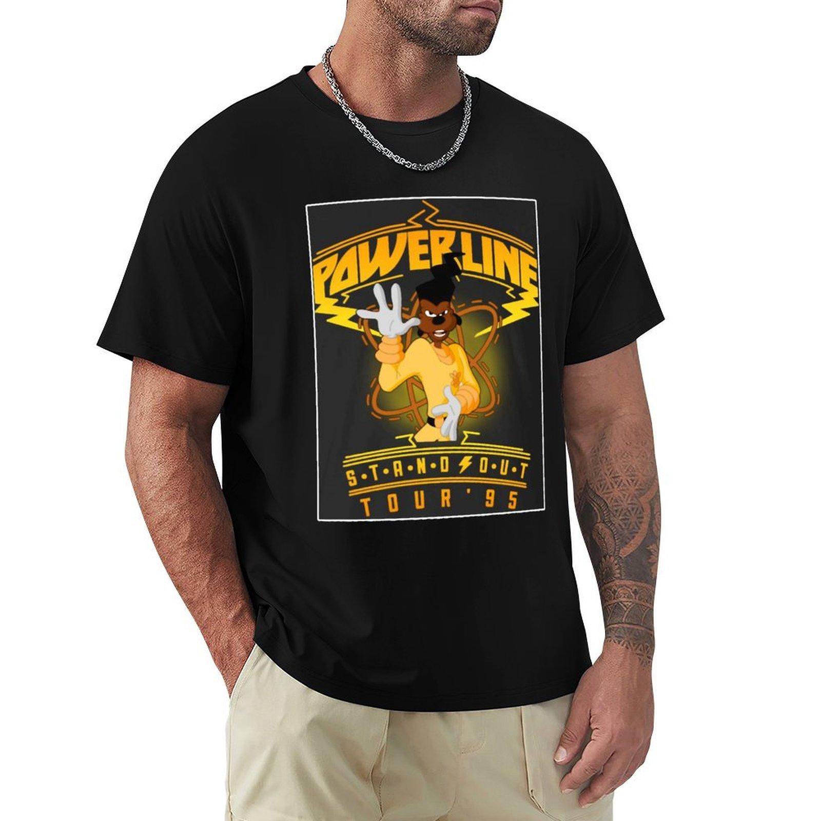 

retro powerline cartoon tour tshirt TShirt graphic shirts tees Mens tshirts 4XL