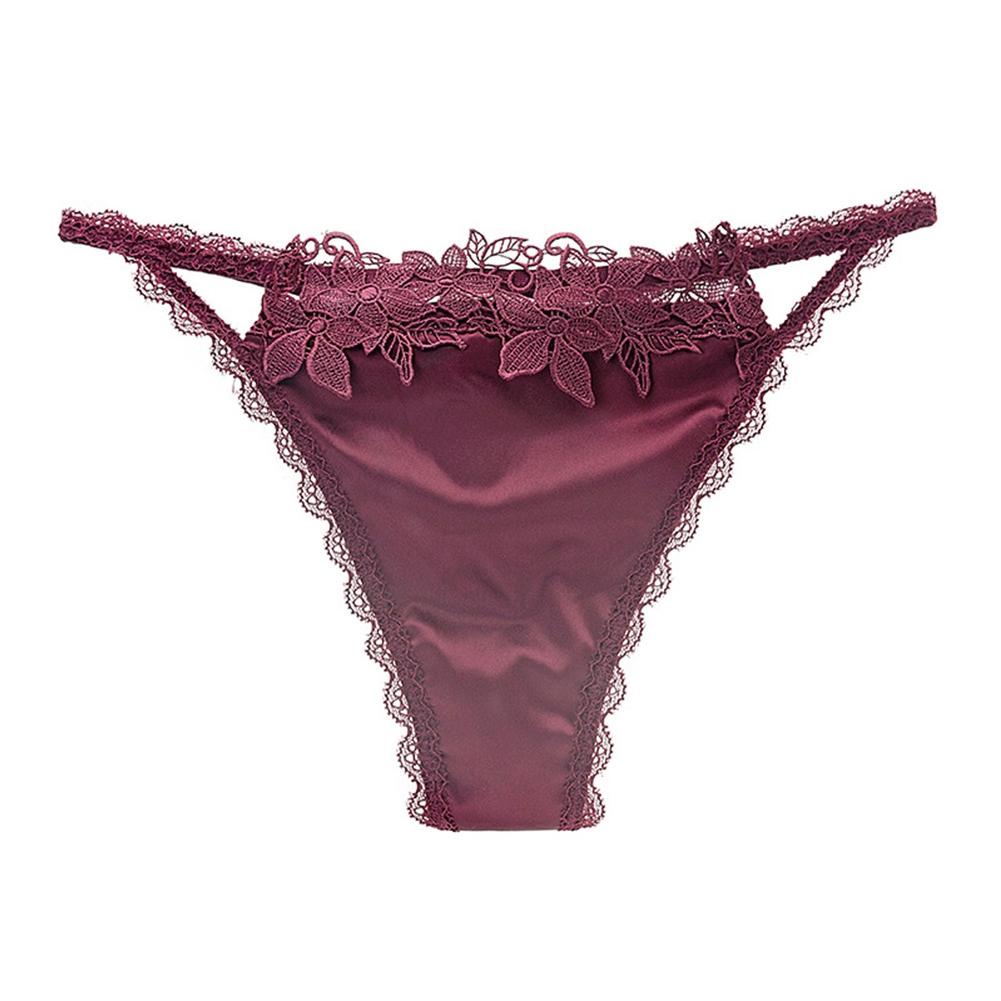 Women Sexy Shiny Satin Underwear For Daily Lace Knickers