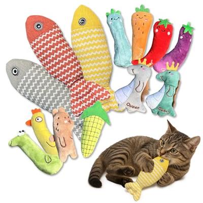 HafaAdai Cat Toys, Plush Toys, Solitaire Fish and Catnip Toys, 13-Piece Set, Chew Toys