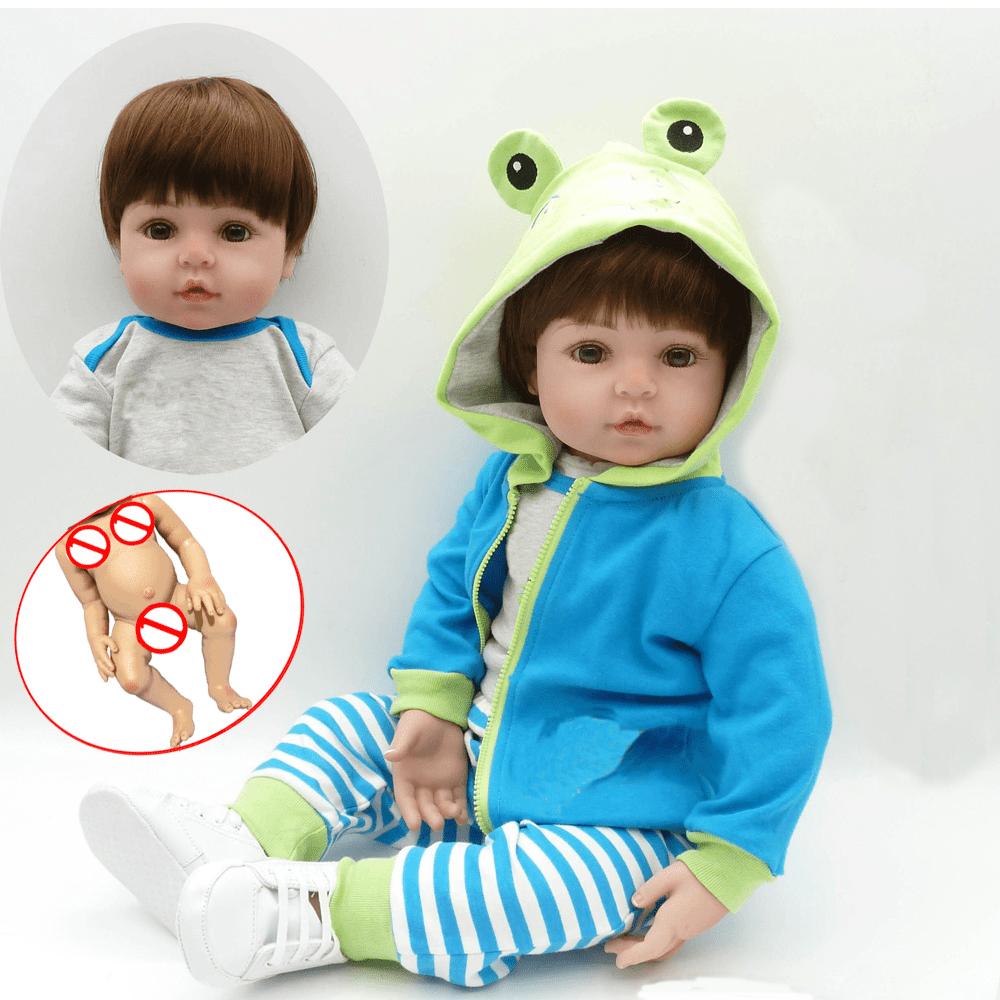 

BZDOLL 48cm 19 Inch Full Soft Vinyl Body Reborn Baby Doll Toys for Girl Newborn Bebe Child Birthday Gift Play House Toy vinyl body doll
