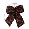 Sparkling Glitter Flocked Bowknot Creative DIY Ribbon Bow Knot Xmas Tree Ornament Flocked Texture 30cm Size Tree Hanging