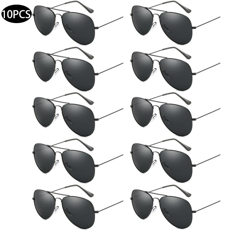 

3/10 шт. Вінтажні поляризовані сонцезахисні окуляри для чоловіків, окуляри-авіатори для водіння, чорні унісекс UV400