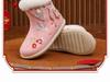 Winter 2025 Girls' Hanfu Butterfly Snow Boots: Handmade Velvet Embroidered Cotton Shoes