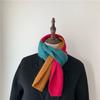 Autumn Winter Versatile Clothing Accessory Small Scarf Thin Warm Girl Student Knit Striped Scarf