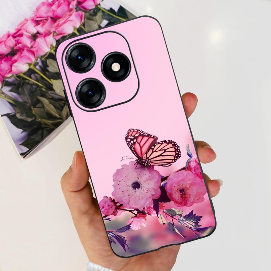 Phone Case For Tecno Spark 10 10C 2023 Fashion Flower Cat Butterfly Soft Silicone TPU Cases For Tecno Spark10 Spark10c KI5q KI5k