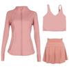 LULU Women's Activewear Set: Tennis Skirt, Stand-up Collar Jacket & Y-back Vest 