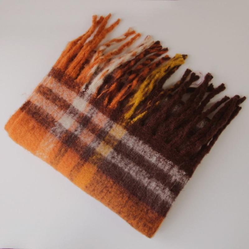 

Autumn and winter new sweet wind thickened warm hair pulling scarf women s winter fashion versatile outer 240 темно-коричневого