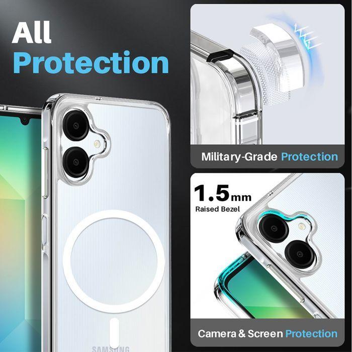 Coque de protection - BOOLING® - Samsung Galaxy A06 - Anneau Magnétique - Antichoc - Transparent