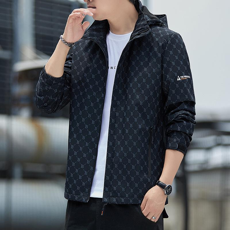 

Autumn Jacket New Men s Jacket Top Outdoor Casual Trench Coat Waterproof and Windproof Hooded Camouflage Men s Coat 5XL чёрный