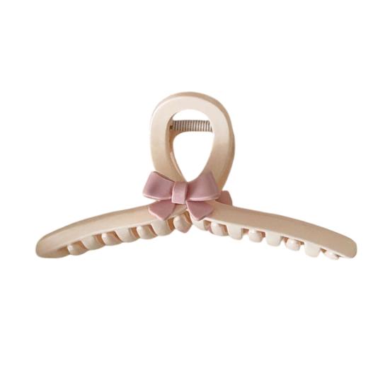 Pince à Cheveux Femme Design Nœud Grande Prise Pince à Cheveux Stable avec Peigne à Dents Étendues Ressort Puissant Pince à Cheveux pour Cheveux du Dessus Accessoire pour Cheveux