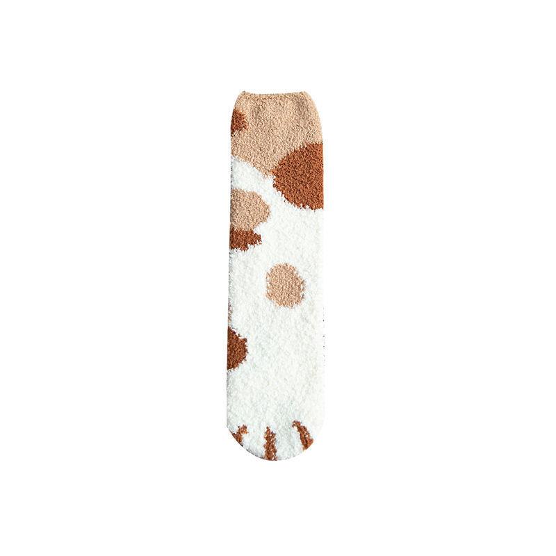 Women Socks Feel Cute Cat Cozy Hairy Mink Velvet Girls Socks Autumn Winter Hosiery Thickened Plush Warm Sleep Home Fluffy Socks
