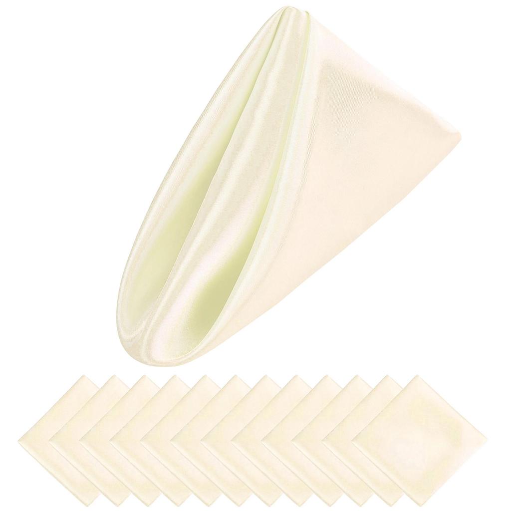 Sada 24 saténových ubrusů, luxusní jídelní ubrousky 12 x 12 palců pro restauraci s narozeninovou oslavou