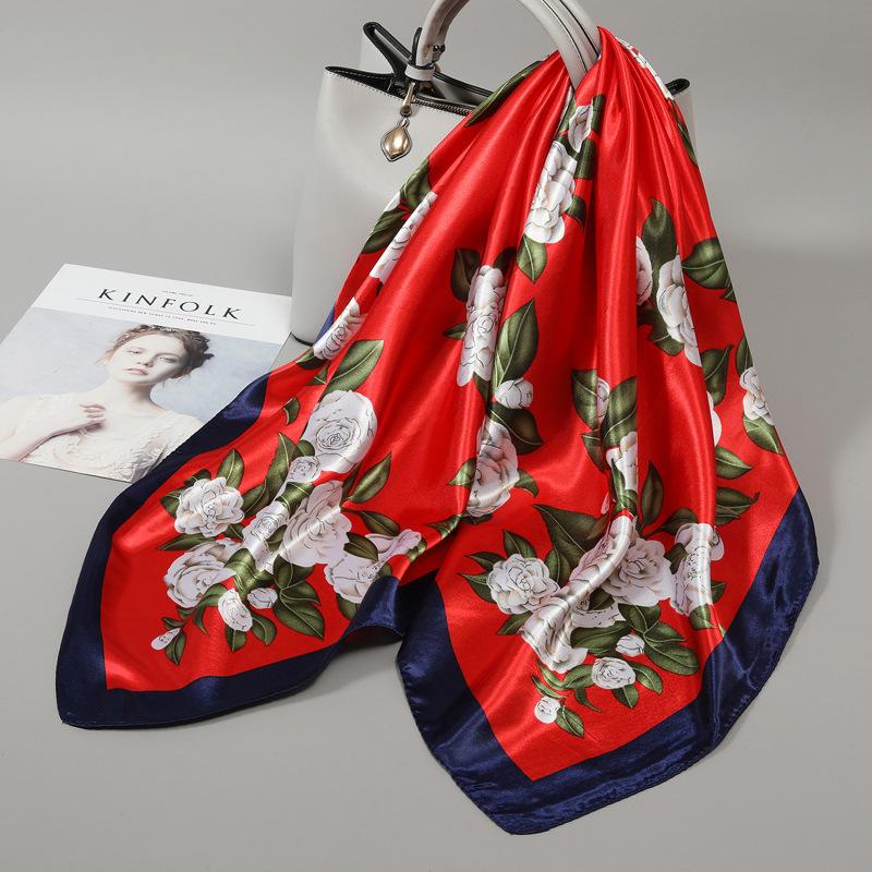90 Square Scarves, Silk Scarves, Women's New Spring and Summer High-end Sense Versatile, Thin Scarves, Shawls Outside
