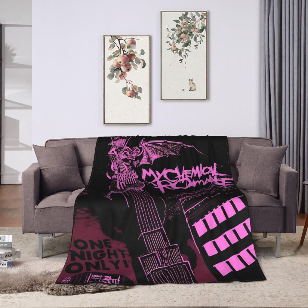 My Chemical Romance Band Flannel Blanket Autumn Super Soft Throw Blanket for Girls Boys Bedroom Novelty Bedspread Sofa Bed Cover