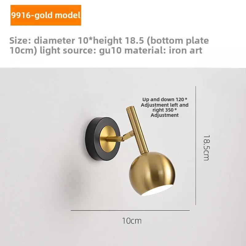 

Wall Light Room Bedroom Bedside Rotating Reading Light Simple Modern Hotel Mirror Headlight Spotlight Aisle Light Neutral light