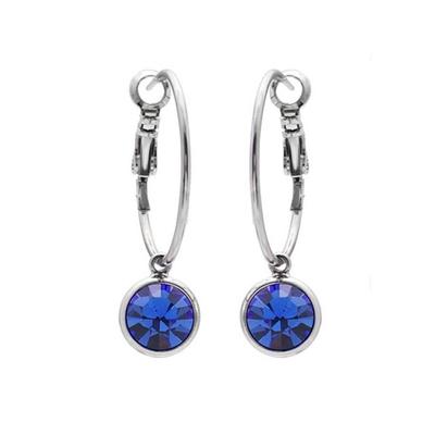Brincos de Cristal Austríaco E379 - Safira