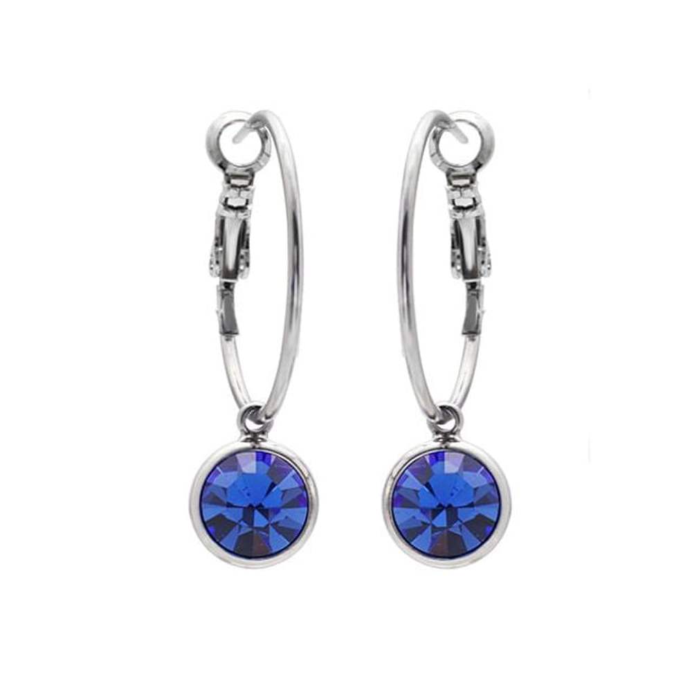 E379 Austrian Crystal Earrings - Sapphire