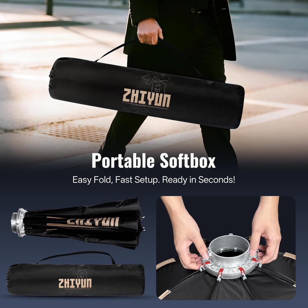 ZHIYUN CINPEER Bowens Mount Octagonal Softbox with Quick Release Honeycomb Grid for Photo Video and Portrait ZHIYUN Molus G B Series
