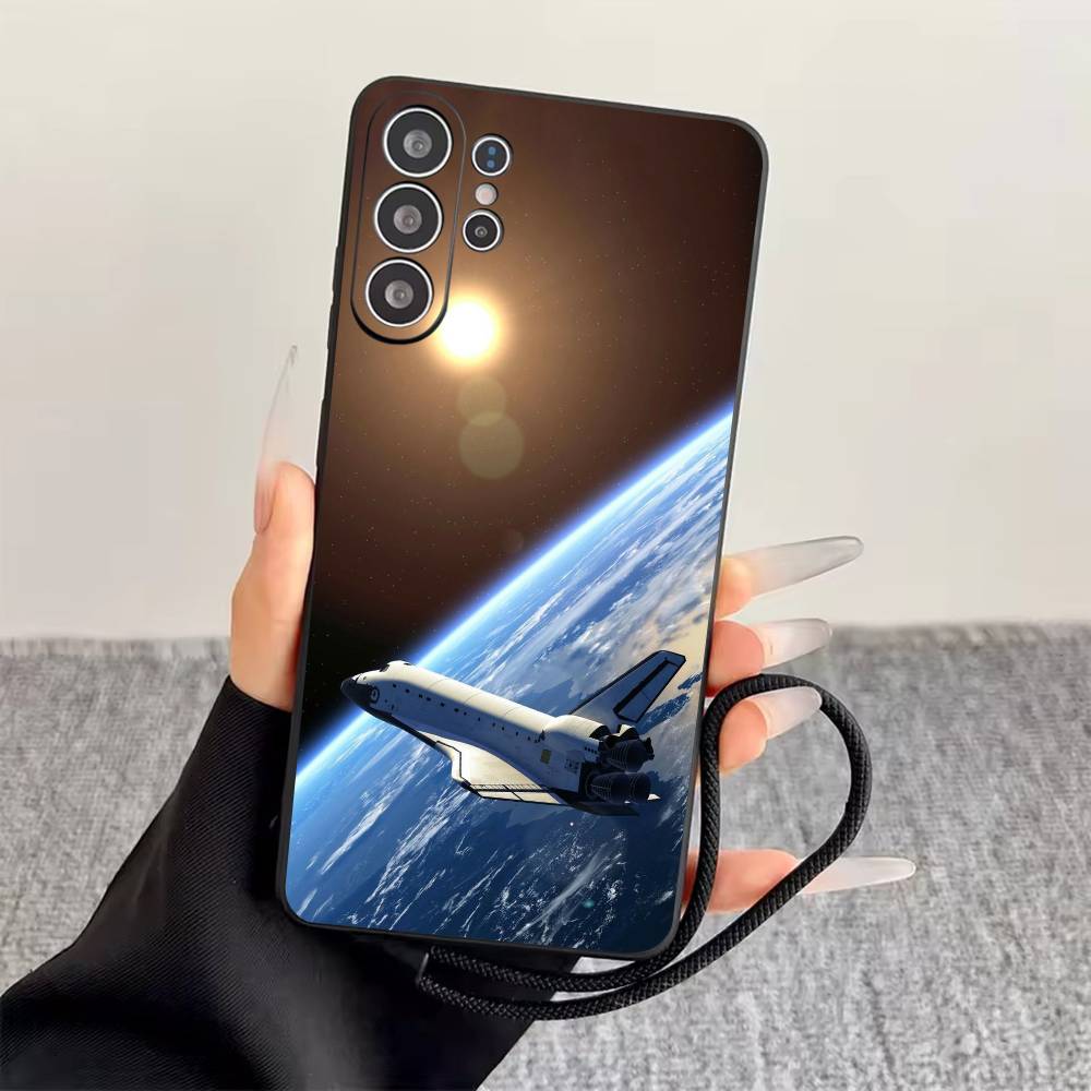 

Space Shuttle Orbiter Vehicle Phone Case Black Silicone Soft For Samsung S25,S24,S21,S22,S23,S30,Ultra,S20,Plus,Fe,Lite Samsung S24