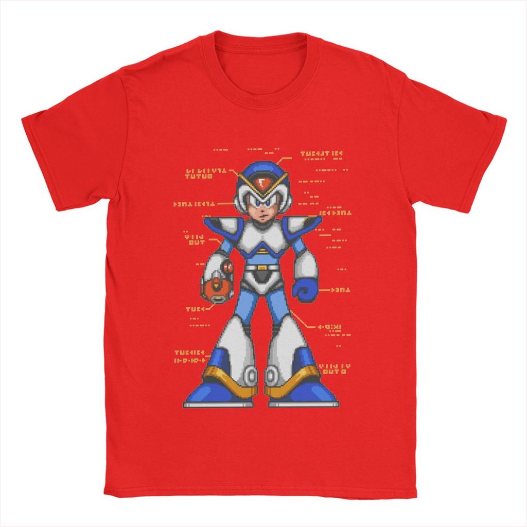 Megaman X Full Armor T-Shirts Men Fashion 100% Cotton Tee Shirt Round Neck Short Sleeve T Shirts Plus Size Clothes