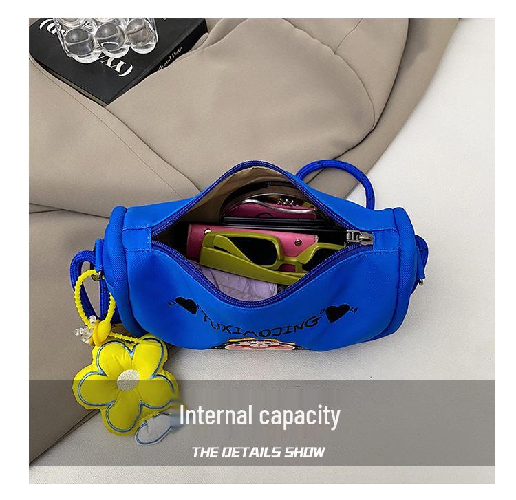 Cartoon Graffiti Canvas Crossbody Bucket Bag - Illustration Design Handbag