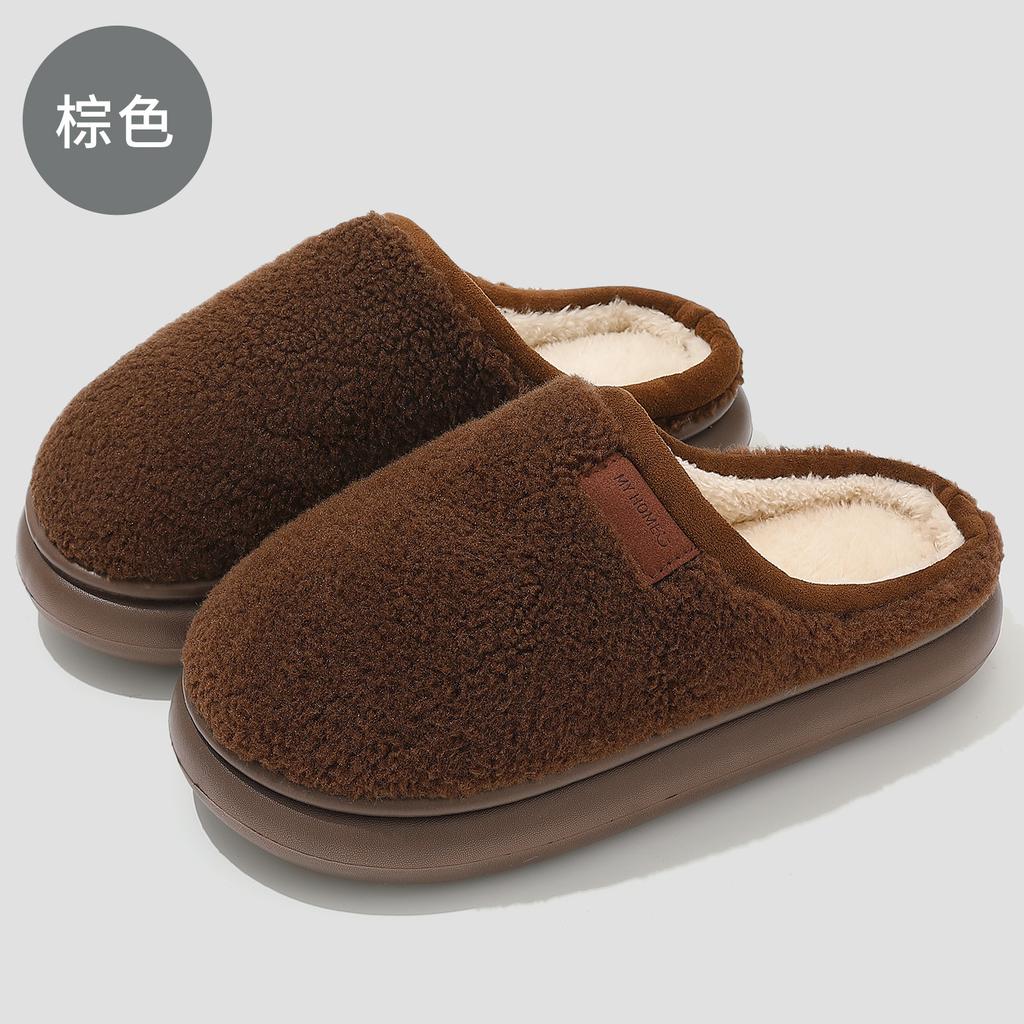 Autumn and Winter Cotton Slippers Couple Indoor Home Home Home Home Non-slip Thick Bottom Warm Soft Plush
