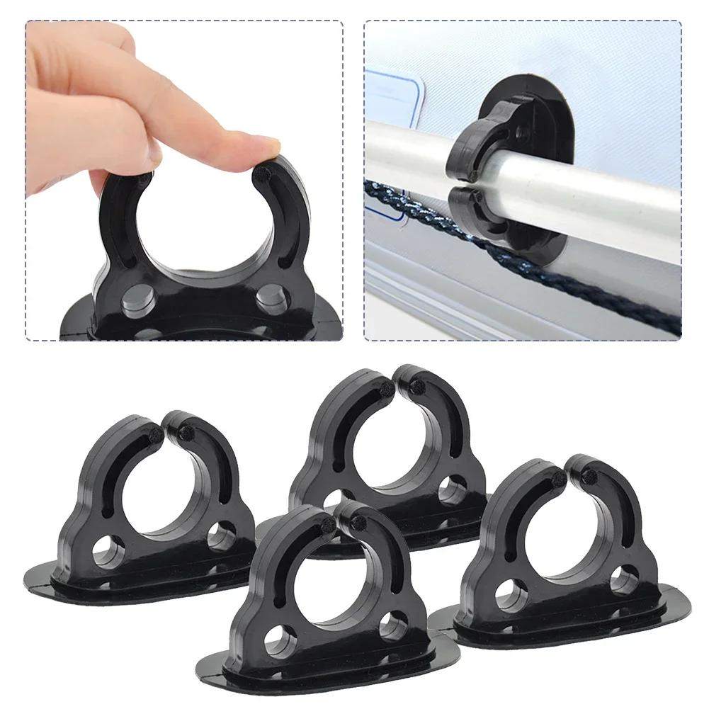 2/4PCS Black Applicable To Open Paddle Buckle Kayak Paddle Holder Clamp Plastic Inflatable Boat Paddle Holder Kayak Accessories