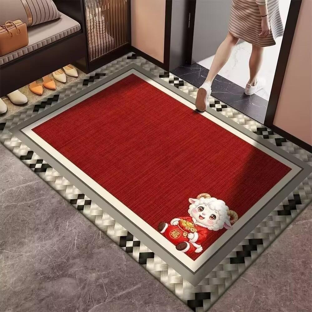 Cartoon Lamb Chinese Sheep Year Floor Mat Sheep Printed Welcome Door Mat Spring Festival