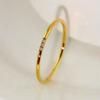 Stainless Steel Gold Color 1 mm Thin Finger Ring With Zirconia Wedding Band Personality High Quality Luxury Jewelry Party Gifts