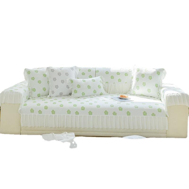 Summer Ice Silk Sofa Cushion Cool Mat Ice Cushion Summer Fresh Four Seasons Universal Non-Slip Seat Cushion Cover Cover Cloth