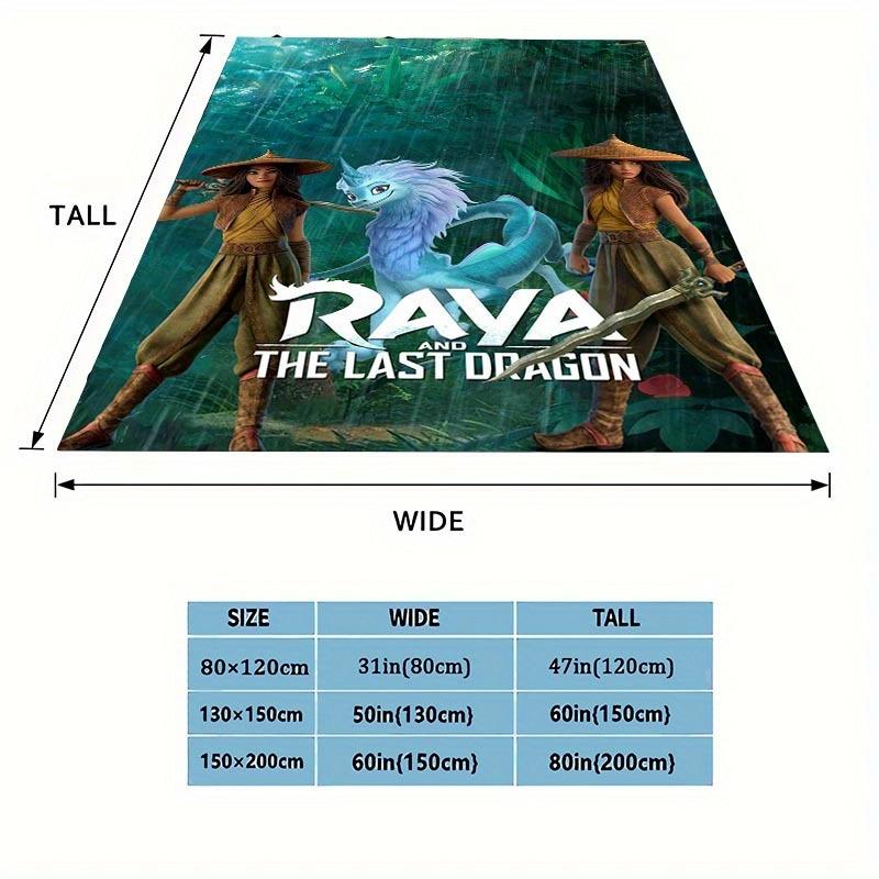 1pc Raya and The Last Dragon Printing Blanket - Soft, All-Season Throw for Living Room, Bedroom,Personalized Gift with Adorable Cartoon Design