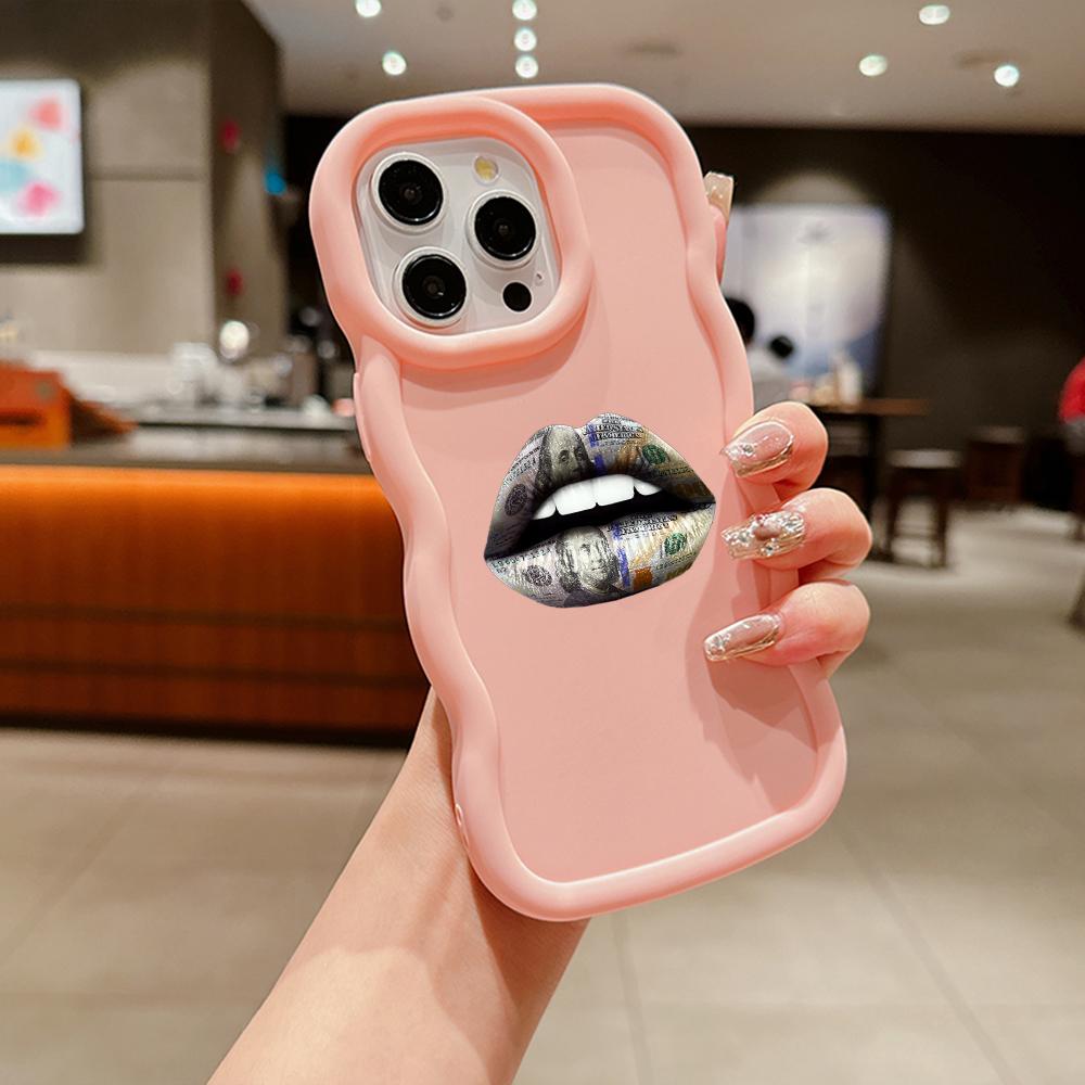 LZ18 Lips kiss Wave Silicone Phone Cases for Samsung A15 S23 FE S24 Ultra A34 A54 A14 A55 Motorola G32 OnePlus Soft Cover