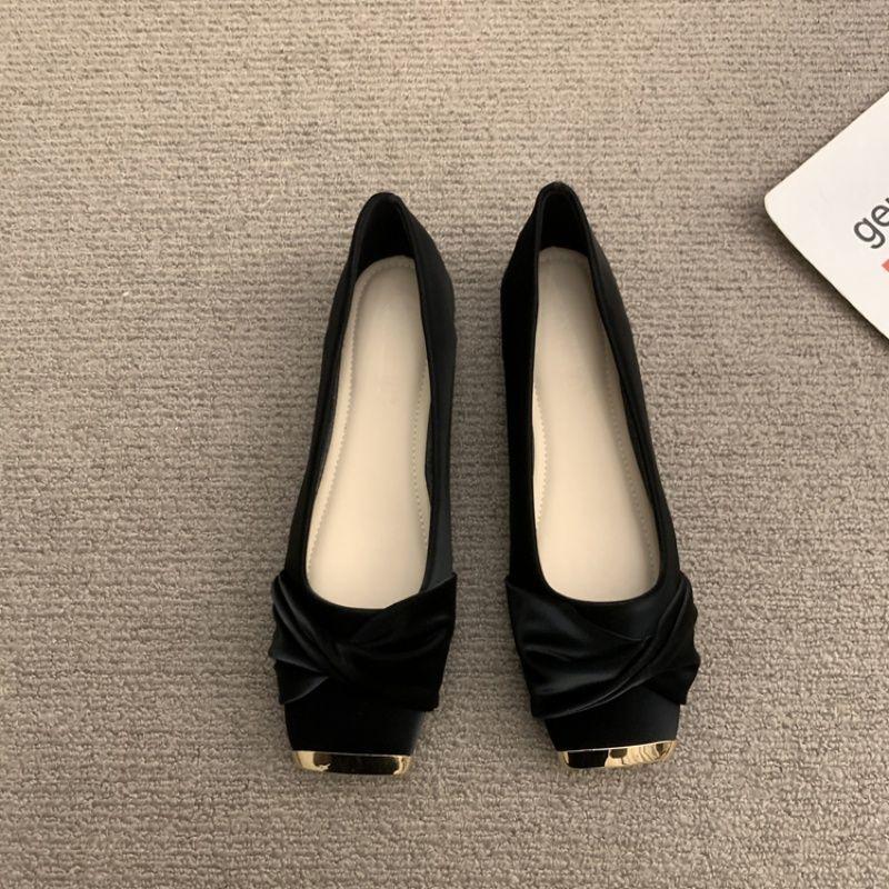 Gentle skirt temperament flat-bottomed wind shoes grandma shoes spring and autumn lady scoop fairy shoes with temperament 35