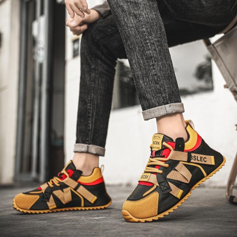 Fashion Plus Size39-48 Men Original Shoes Street Style Fashion Men Wear-resistant Sneakers Versatile Microfiber Leather Vulcanized Shoes