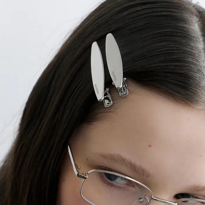 ClipClick Point Oval Metal Hairpin SET (White/Matte) BH7H64770WSXXX