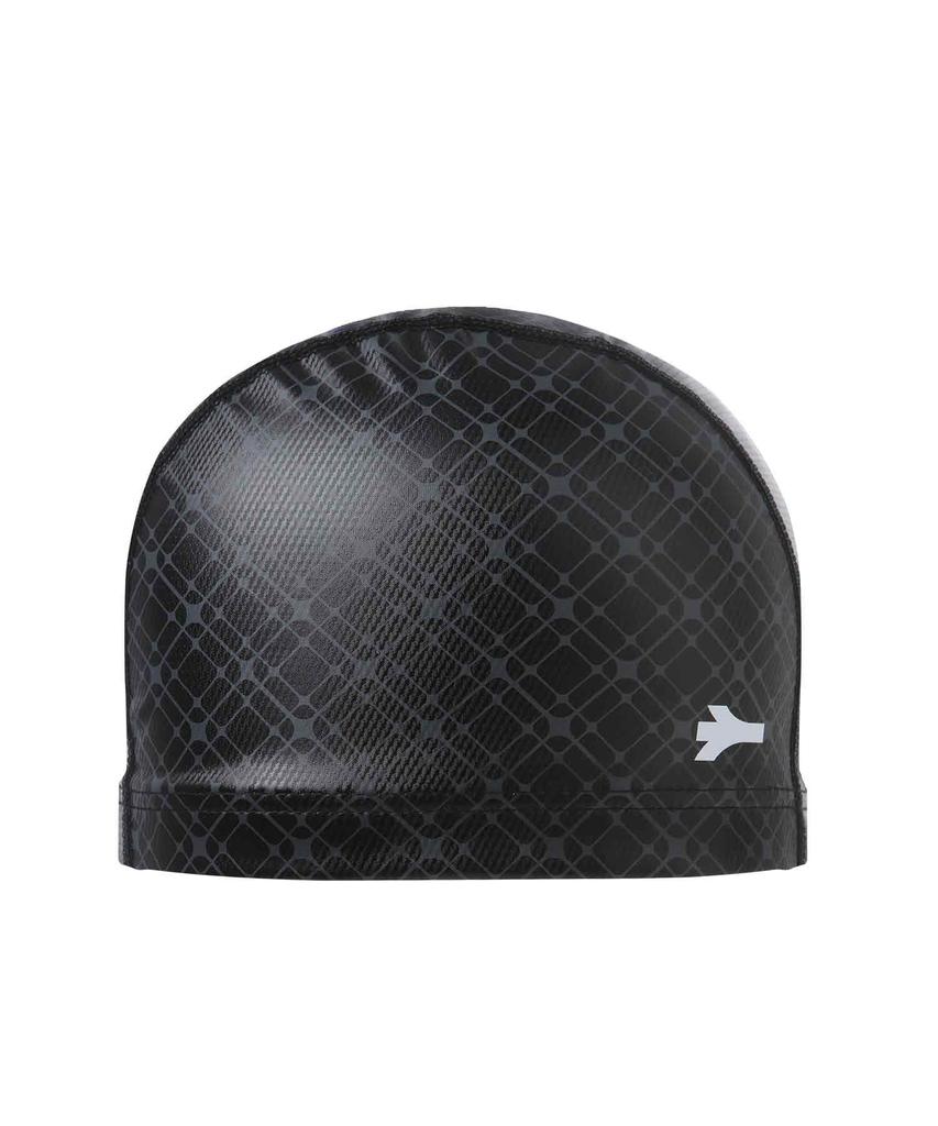Lenomasuyeongbog Supplies Adult Diamond Check Polytex Swim Cap Black Ro-Rc2C102-Bk